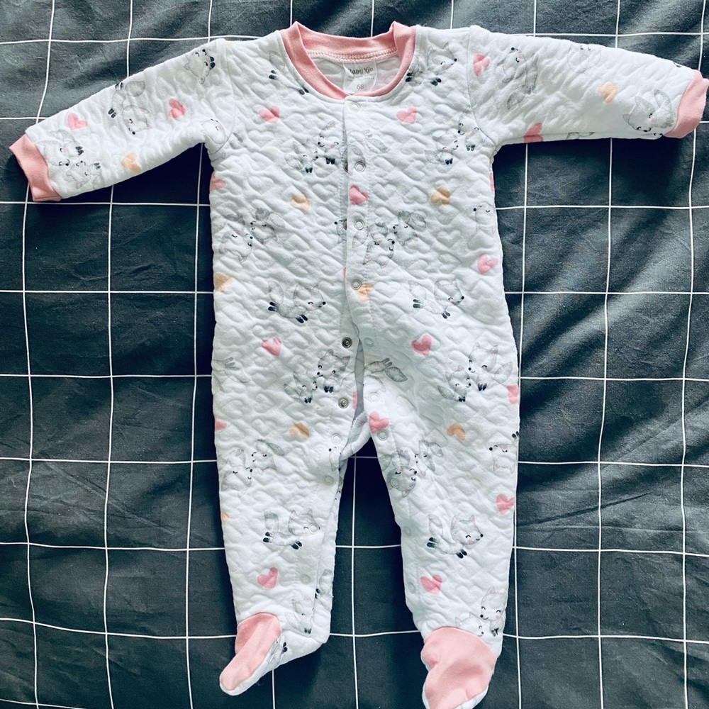 Baby long sleeve suite, one-piece, footed